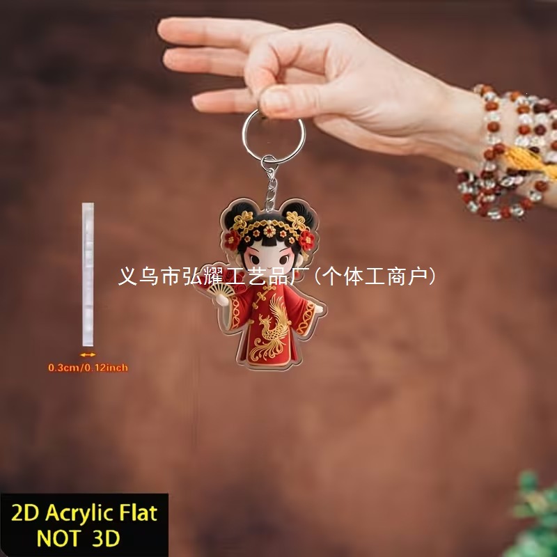 Acrílico transfronterizo 2D plano acrílico de ópera tradicional china llavero acrílico adecuado para llavero de automóvil