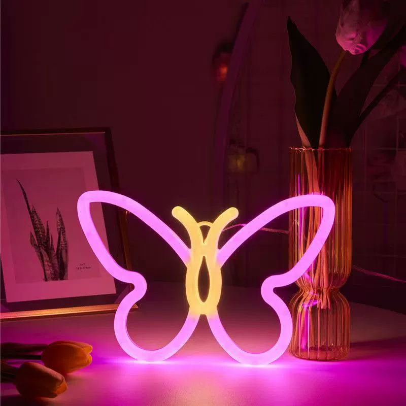 LED двухсторонняя креативная ночная лампа, двойное питание USB+батарея, необычные формы (5V)