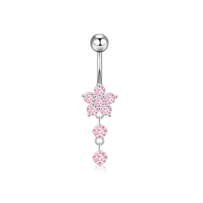 Set, physiological belly button piercing stainless steel with zircon, Amazon, (Physicals)