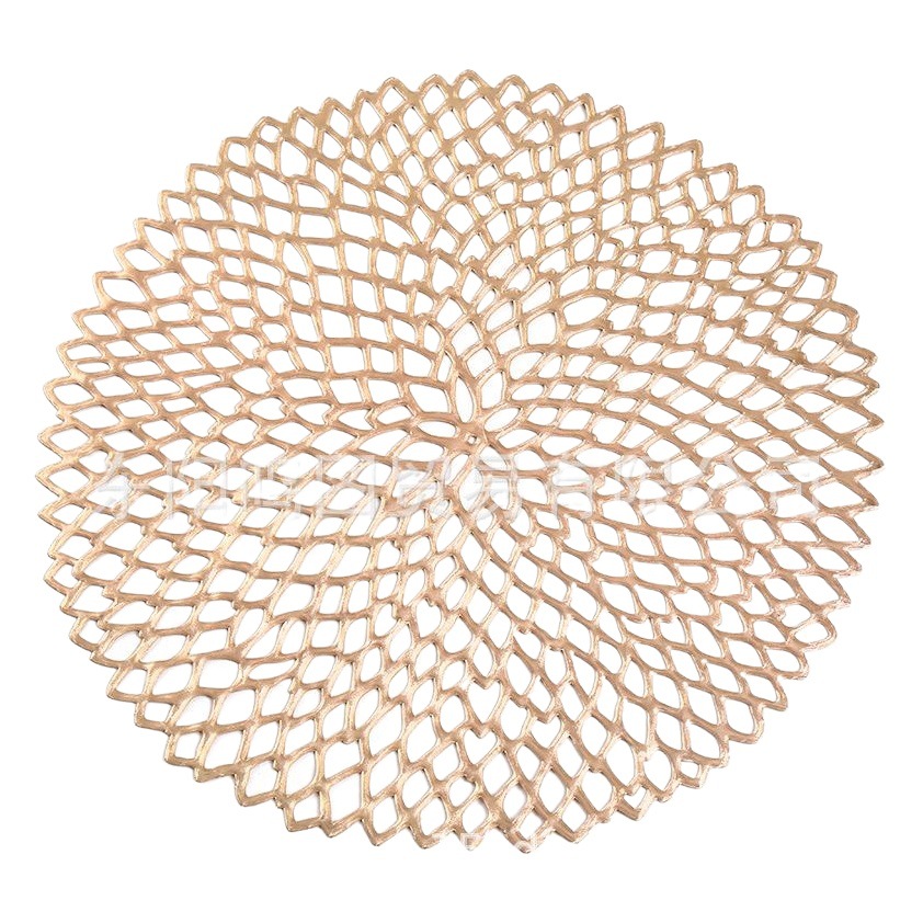 Estilo nórdico hueco-hacia fuera mantel PVC dorado aislamiento estera de mesa anti-scald aislamiento Tazón estera de placa transfronteriza en stock occidental mantel