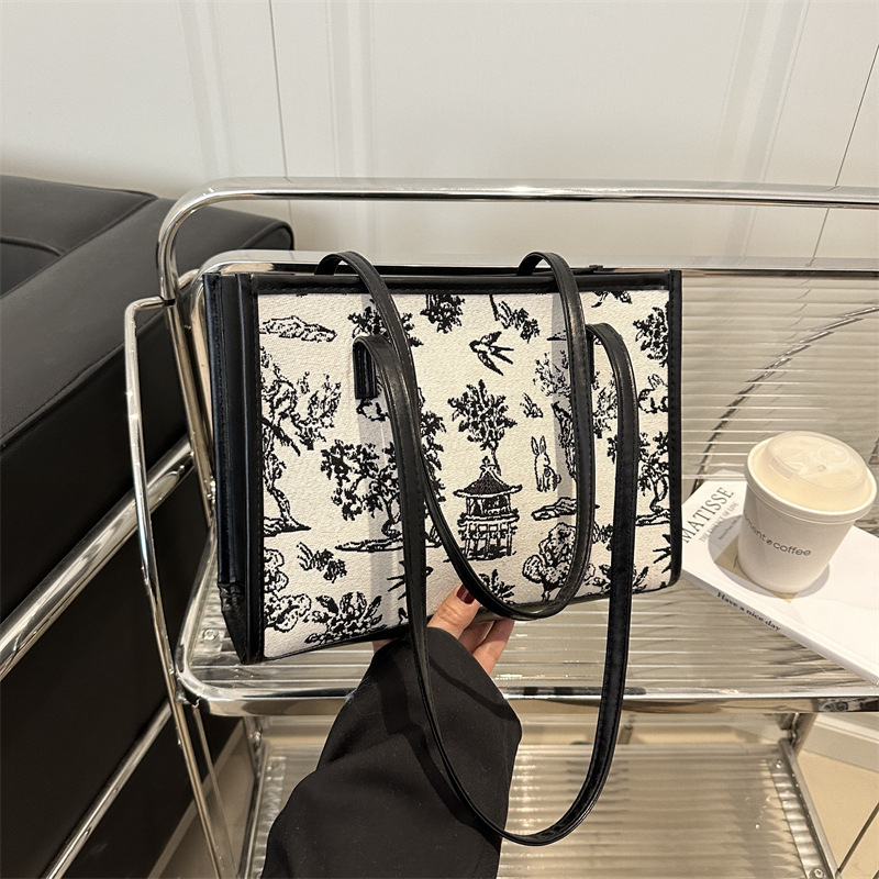 Nuevo estilo chino bordado bolso de mano 2025 nuevo estilo de moda bolsa de hombro casual de gran capacidad bolsa de mano