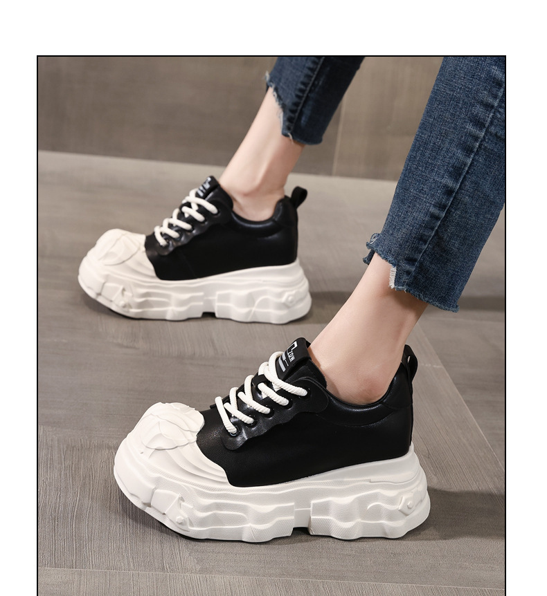Giày sneaker nữ đế dày tăng chiều cao siêu mềm trắng — màu trắng chi tiết 12