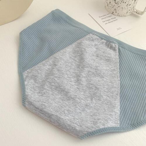 Pocket menstrual pants for women Japanese style fresh large size mid-waist threaded cotton seamless breathable girls cotton underwear for women
