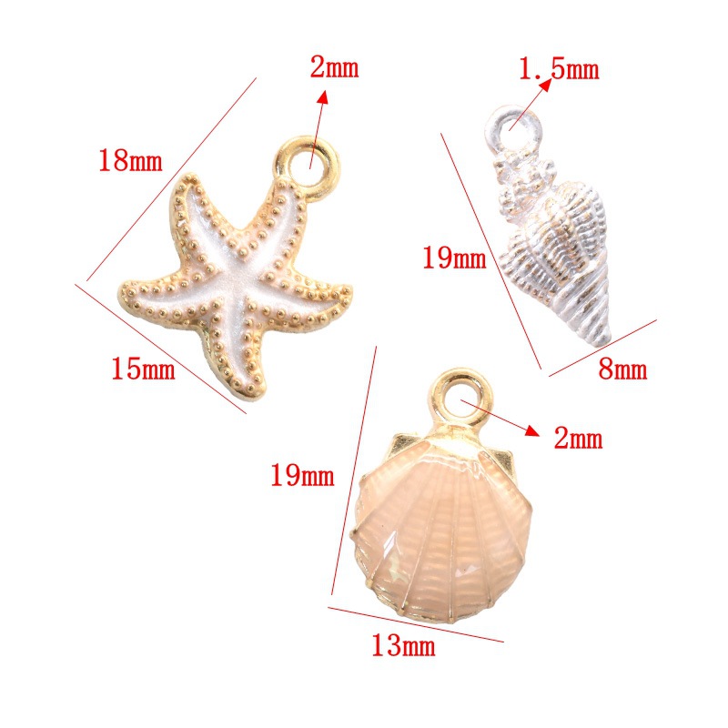 3g Weight Pendant Jewelry Making Type 1 Piece Alloy Shell Multicolor Starfish Ocean Pendant DIY Jewelry Accessories