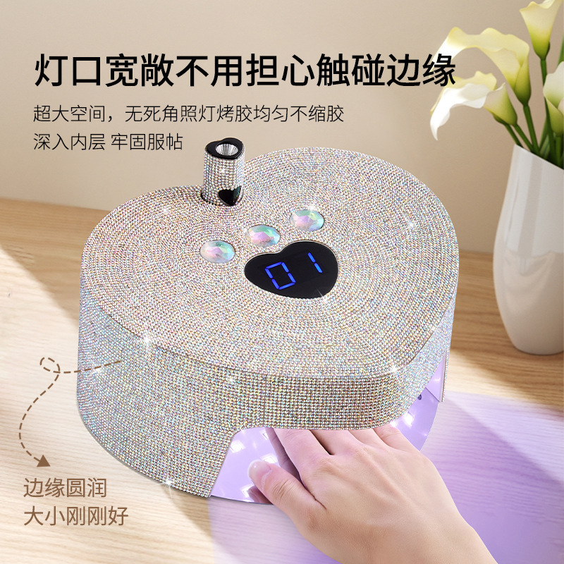 Neue diamantbeschichtete Maniküre-Lichtherapiemaschine mit kabellosem Laden und Aufbewahrung tragbare Maniküre-Lichtherapiemaschine Backofen-Lampe Trockner
