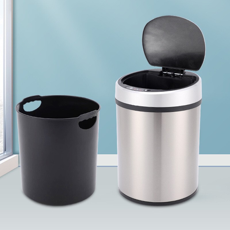 Cross-Border Stainless Steel Trash Wholesale Household Automatic Sensor Trash Can Gift Smart Trash Can Garbage Classification