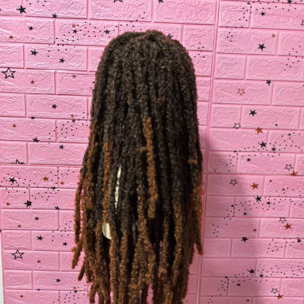 Africanos grandes pelucas trenzadas mujeres transfronterizas negras LOC encaje completo sucio cabello de aguja al por mayor cabello largo recto