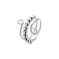 Amazon Anti-Stress and Anti-Anxiety Titanium Steel Bead Turning Ring Open Bead Ring