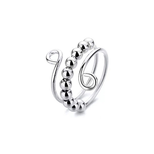 Amazon Anti-Stress and Anti-Anxiety Titanium Steel Bead Turning Ring Open Bead Ring