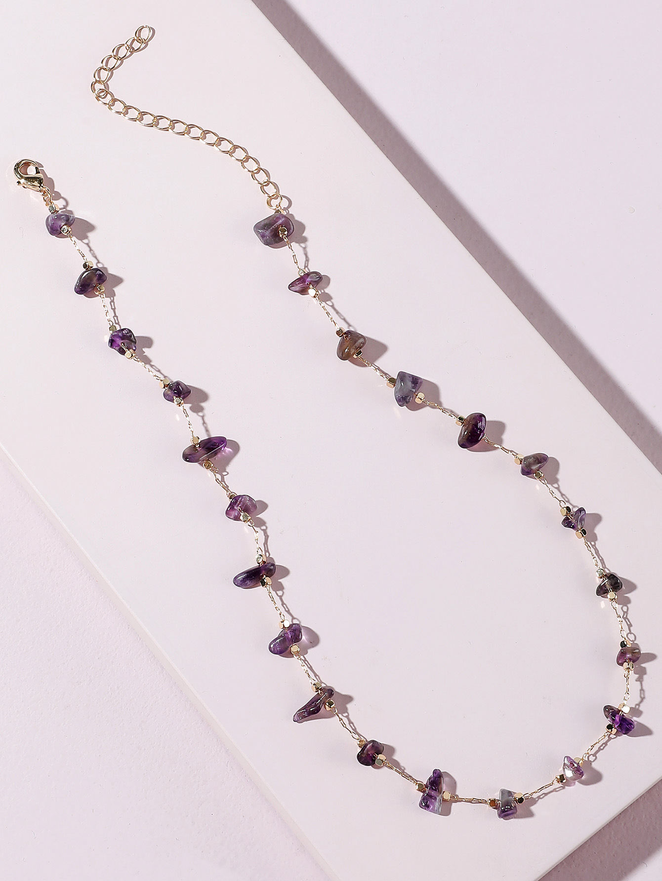 Fashion Amethyst Stone Copper Fine Necklace Wholesale Nihaojewelry