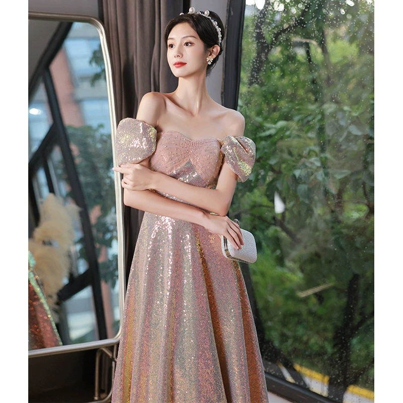 Вечернее платье, фуксия с sequins, новая коллекция, стиль лёгкой роскоши