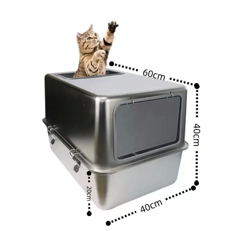 不锈钢猫砂盆特大号不锈钢猫砂盆全封闭不锈钢猫砂盆|undefined