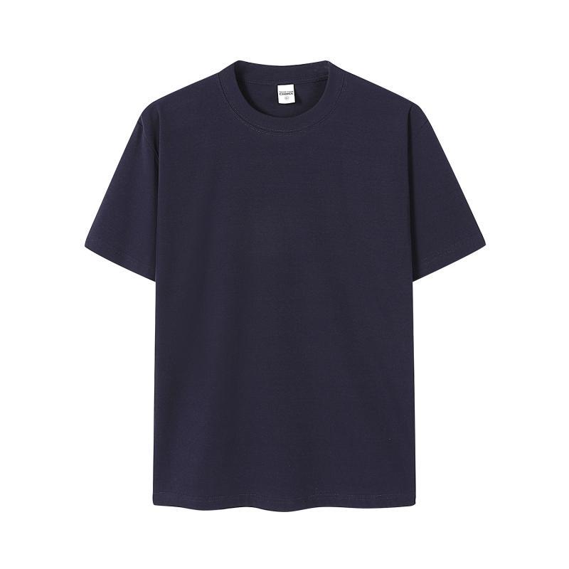 Camiseta de cuello redondo regular de hilo de spandex pesado de 230g, moda de verano