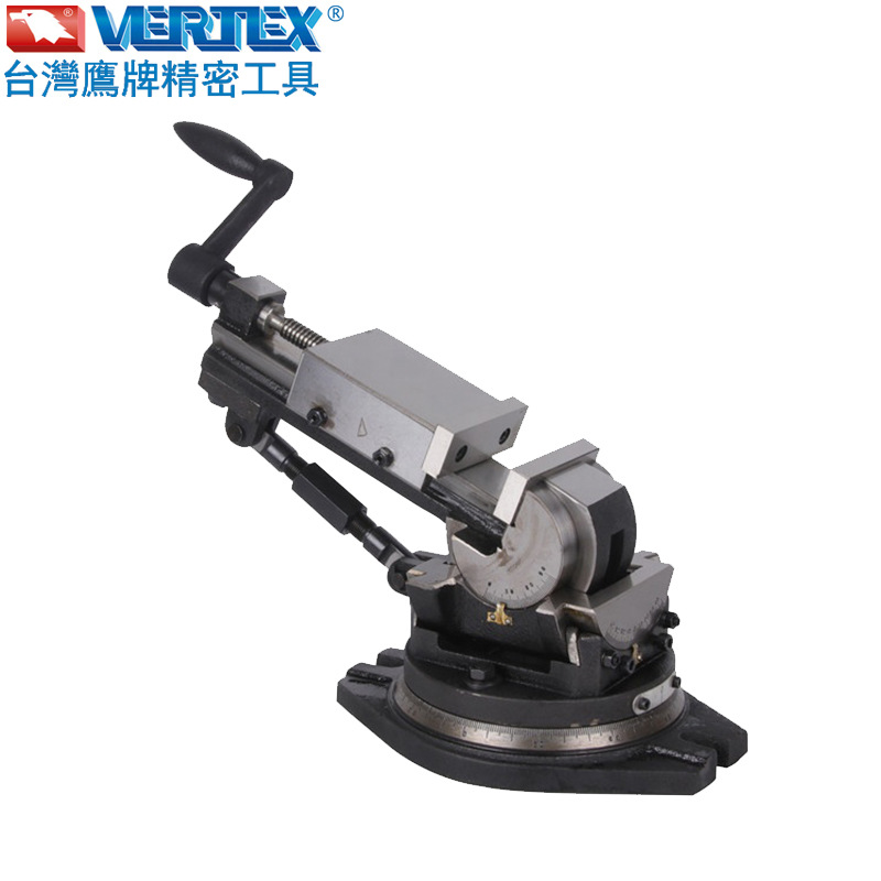 台湾鹰牌VERTEX三向角度虎钳VW-3/4/5可倾斜铣床万向角固式平口钳