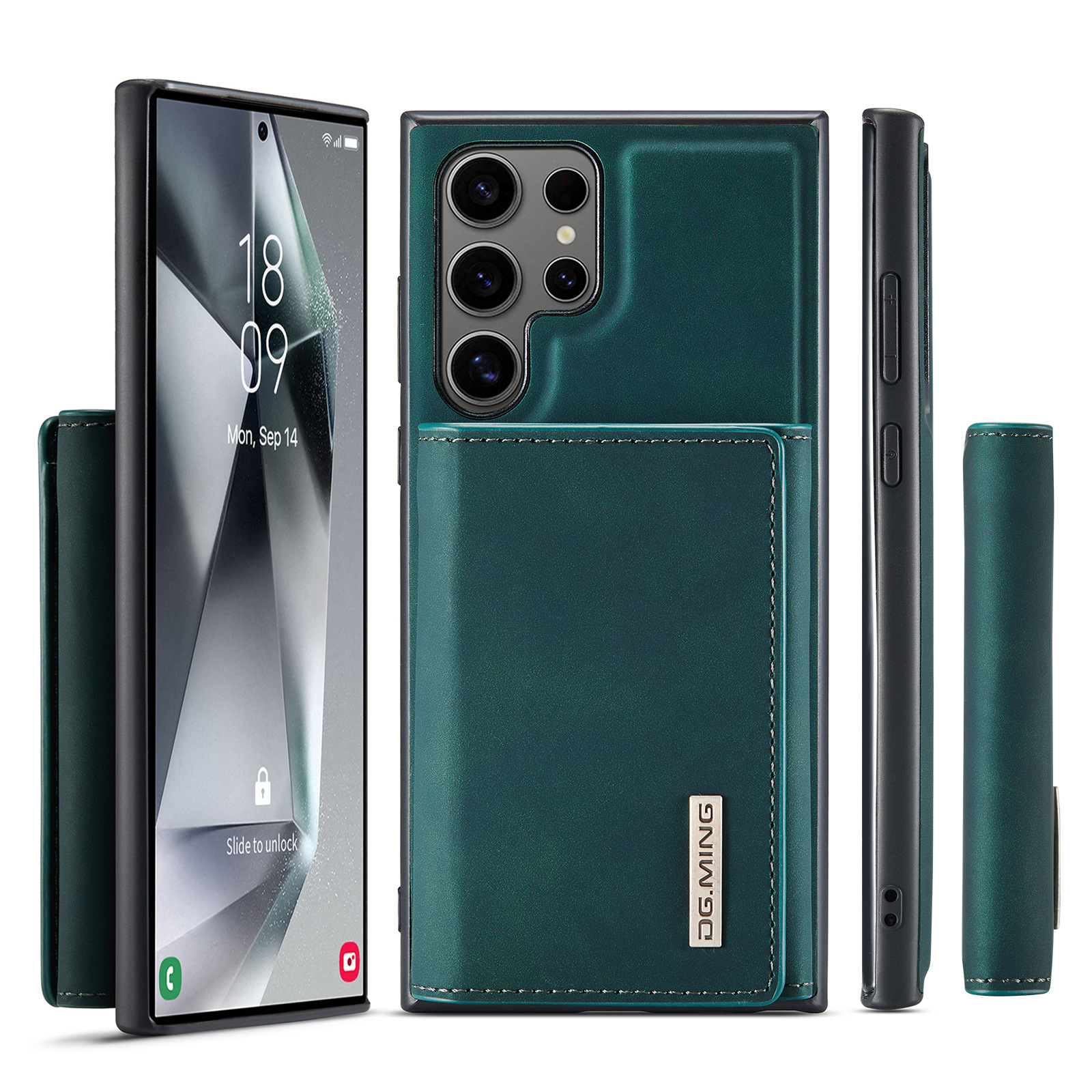 M1 für Samsung S24 Ultra Multifunktions-Geldbörsen-Schutzhülle S23 Ultra Magnetische geteilte Geldbörsen-Lederhülle_voghion.com