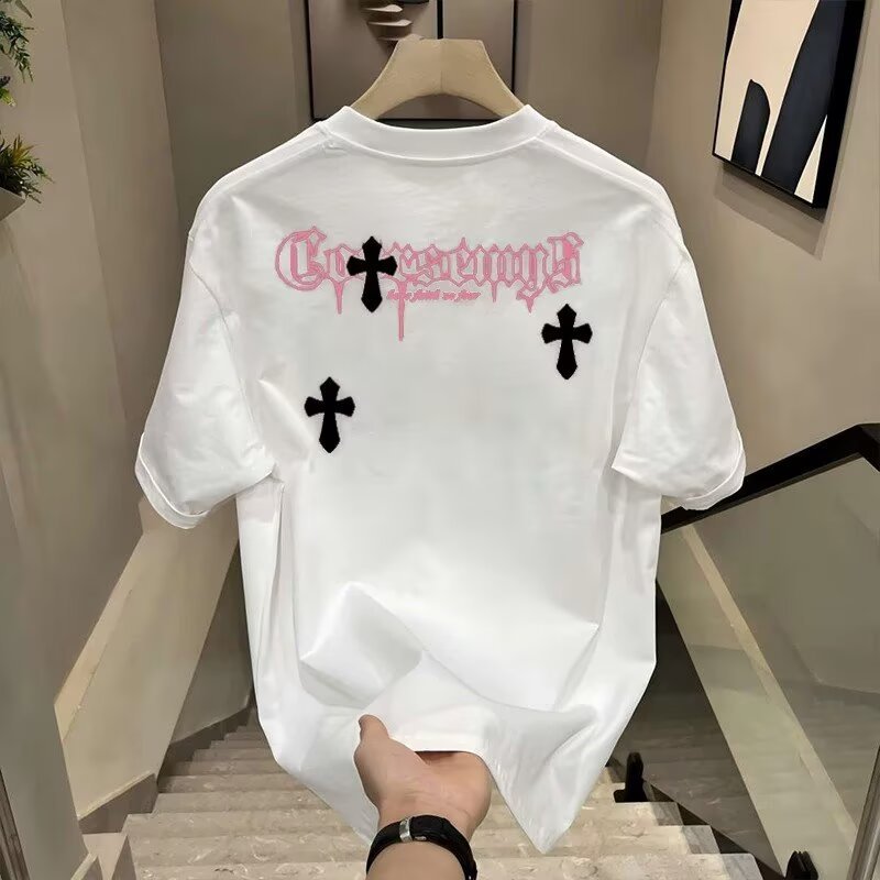 2026 New Heavyweight Pure Cotton Short-Sleeve T-Shirt for Men, Summer Couple Outfit, Trendy Brand, Niche American Style Top