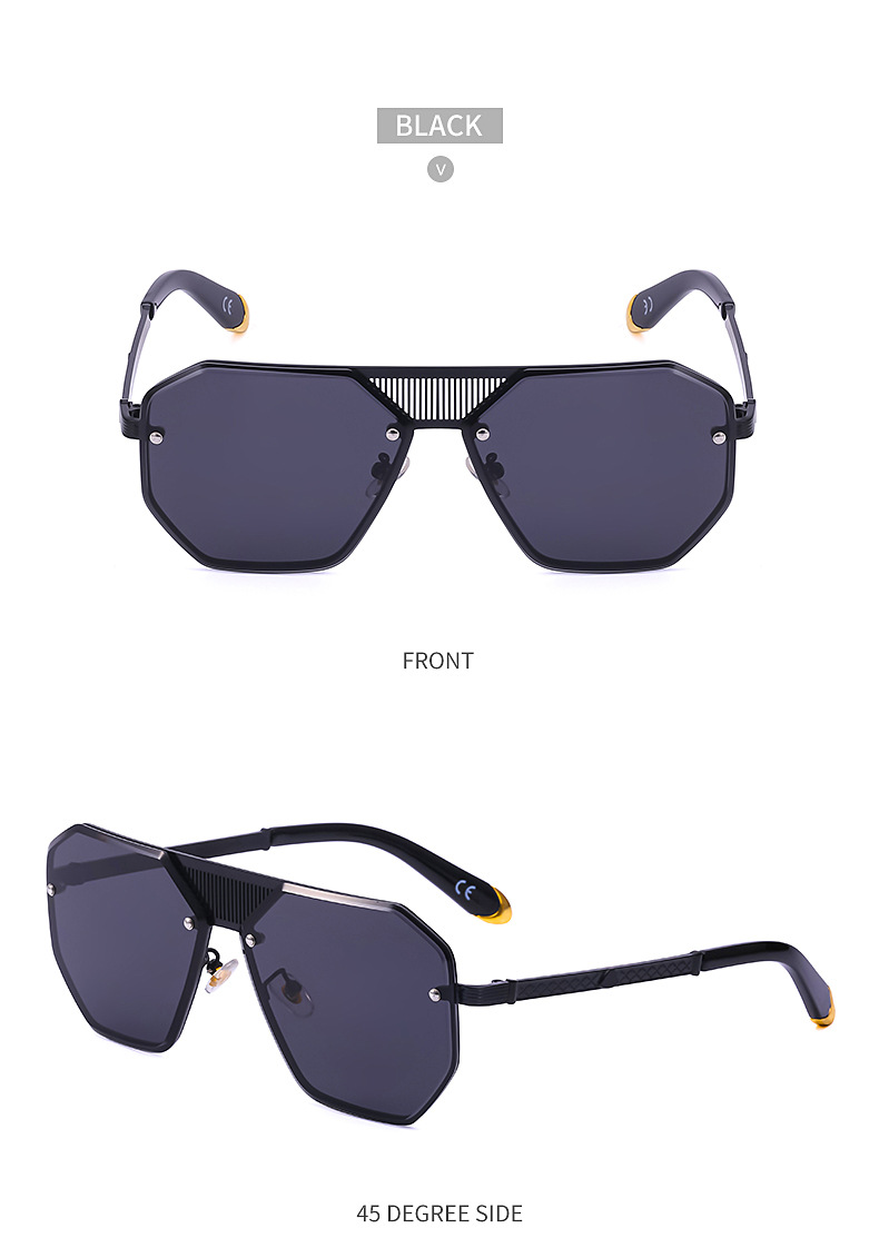 retro mens frameless trim square sunglassespicture2