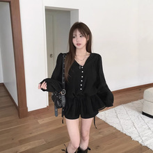 韩版收腰系带衬衫女2026春季穿搭设计感气质衬衣超仙气的漂亮上衣