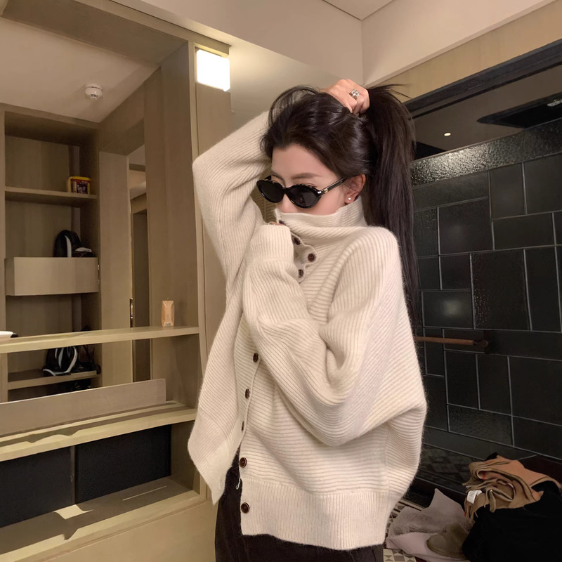 Baisiwang Sheep Wool and Rabbit Fur Blend Sweater Cardigan for Women, Winter Thickened Lazy Loose Warm Knitted Coat Baisiwang Sheep Wool and Rabbit Fur Blend Sweater Cardigan for Women, Winter Thickened Lazy Loose Warm Knitted Coat