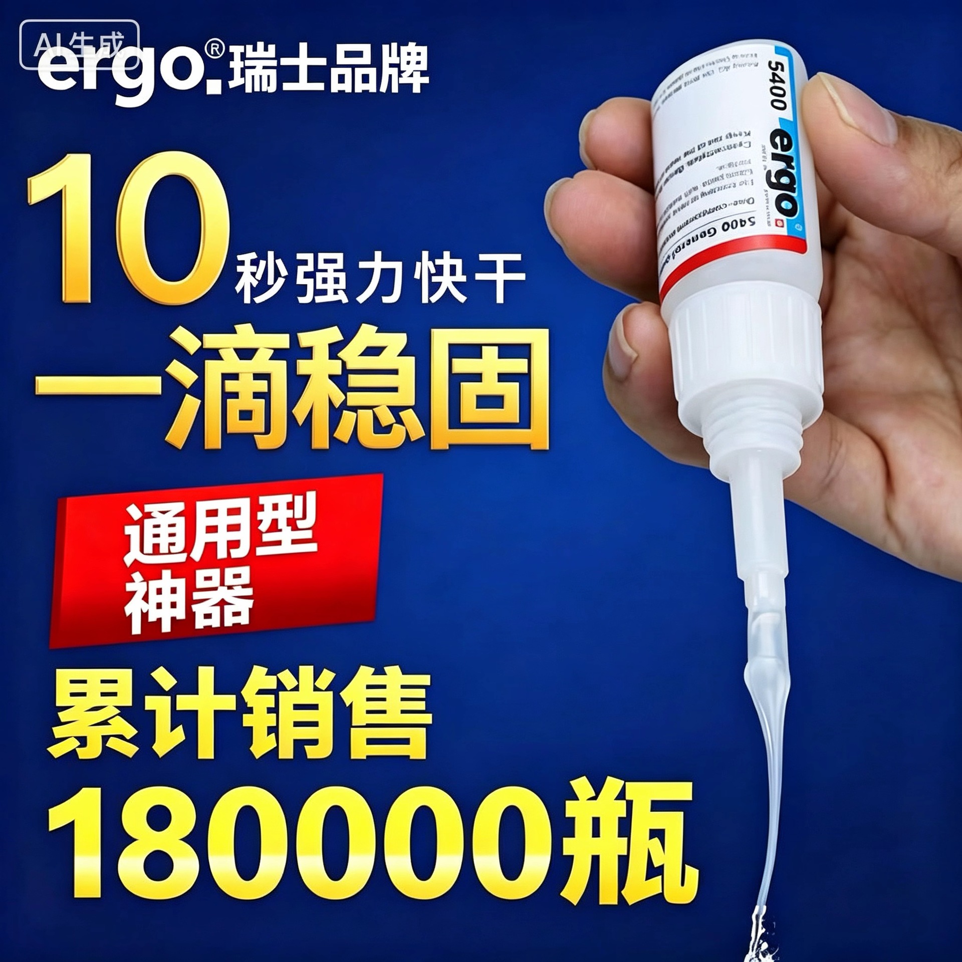 스위스 ergo5400 강력한 인스턴트 접착제 백업 접착제 없음 금속 플라스틱 목재 범용 빠른 건조 502 접착제 도매