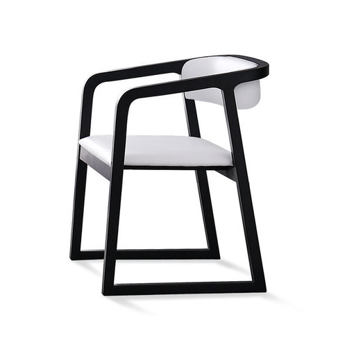 Nordic solid wood dining chair with armrests modern simple home restaurant new Chinese style backrest solid wood dining table and chairs
