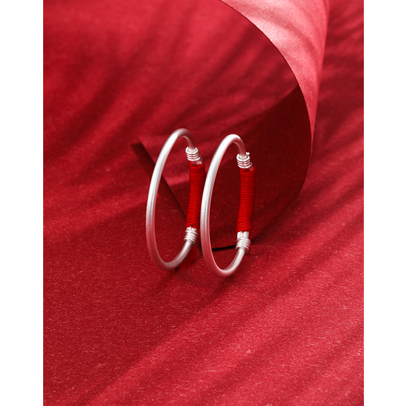 Pulsera de plata del bebé 999 plata esterlina brillante plata pura pulsera de plata para niños macho y hembra bebé Luna Llena joyería de plata año de edad regalo