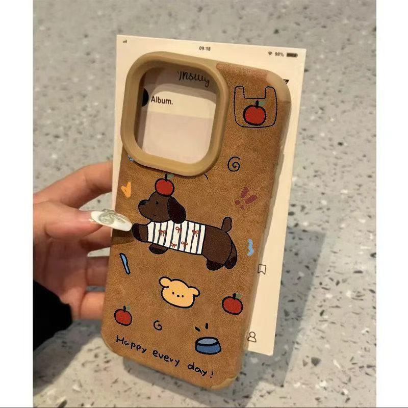 Nuevo cachorro para iPhone 16 funda para teléfono móvil Apple 15promax/14 anti-caída 13pro12 piel de cordero 11