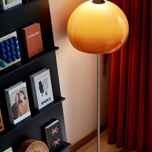 Living Room Bedroom Bedside Lamp Bauhaus Middle Ins Girl Living Room LED Retro Glass Internet Red Mushroom Floor Lamp