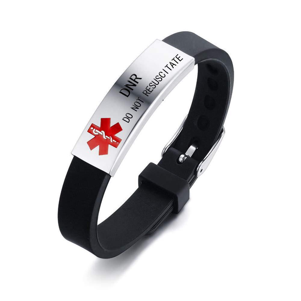 fashionable silicone bracelet stainless steel