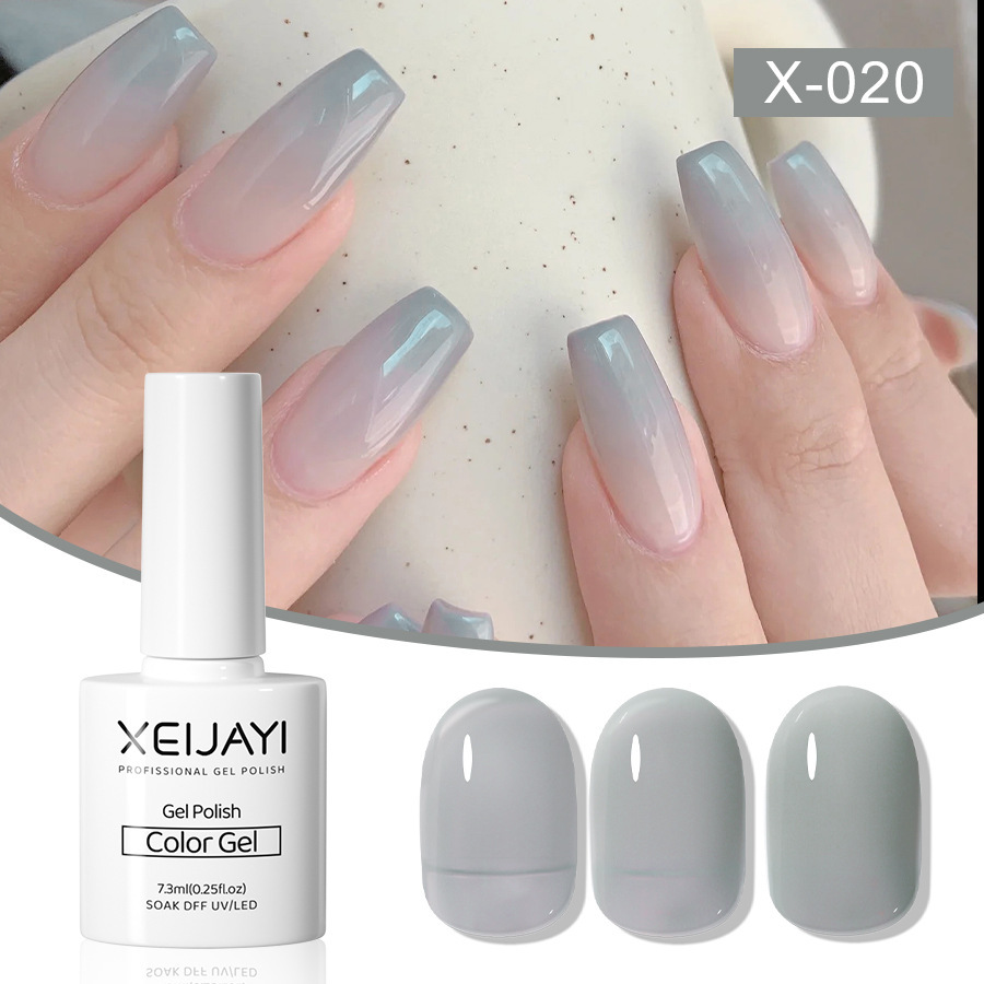 Nail Polish glue nude color ice transparent glue New Internet celebrity popular color jelly blue nail phototherapy glue for nail salon