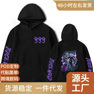 Hot Print Juice WRLD Black Hoodies Men Women Sweatshirts Uni