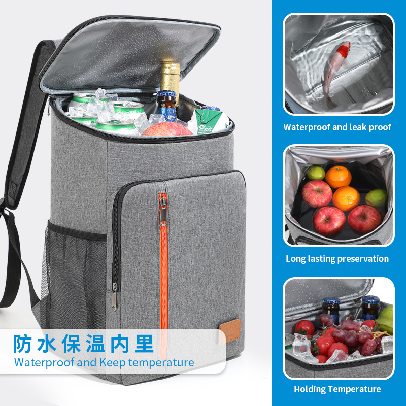 Bolsa de picnic al aire libre, mochila de alta capacidad, paquete de aislamiento térmico de aluminio, bolsa de hielo, bolsa de almuerzo de campamento de montaña, bolsa