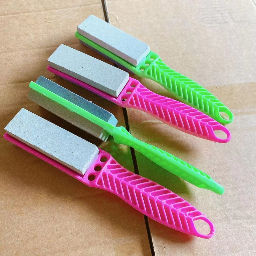 afilador de cuchillo cepillo de afilador de doble cara piedra afiladora para afilar cuchillo de cocina mango de color 2 yuanes tienda fuente al por mayor