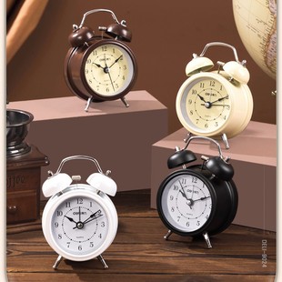 Deli 9024 Bell Alarm Clock for Students Bedside Simple Clock Luminous Children's Bedroom