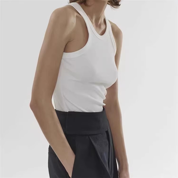 Yuke Silk Cotton Thread Dig Shoulder Tank Tank Vest with I-shaped Sling Women's Summer Outer Wear Anti-running Light Cover Paramilia