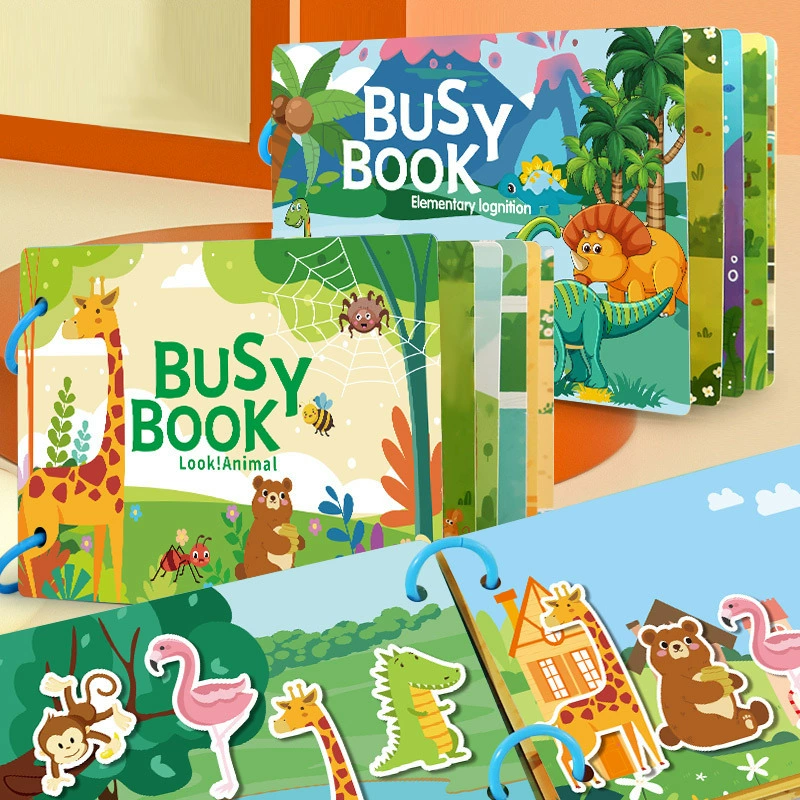 Умная книга (Busy Book) — тихая книга, прочный на разрывы набор наклеек-пазл для малышей, несколько тем
