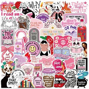 50 cartoon pink smut stickers decorative guitar notebook luggage DIY cross-border waterproof stickers wholesale