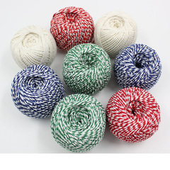 Huanrui Manufacturer 2 Strands 1.5MM Double Color White Cotton Rope Zongzi Rope Cotton Thread Decorative Packaging DIY