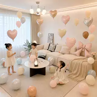 男女孩儿童孩子周岁生日派对场景氛围布置仪式感气球布置全套装饰