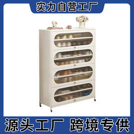 新款对开门钢制鞋柜门口家用北欧风创意置物家具入户门大容量鞋架