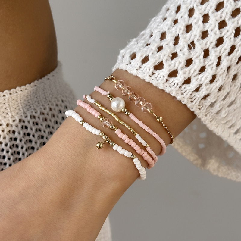 Ins Holiday Casual Style Multi-Layered Bracelet for Women Summer Stackable Handmade Weaving Set Mother's Day Gift Ins Holiday Casual Style Multi-Layered Bracelet for Women Summer Stackable Handmade Weaving Set Mother's Day Gift