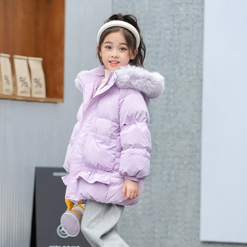 Winter children's New girls' down jacket Mid length thick collar Korean version jacket【_voghion.com