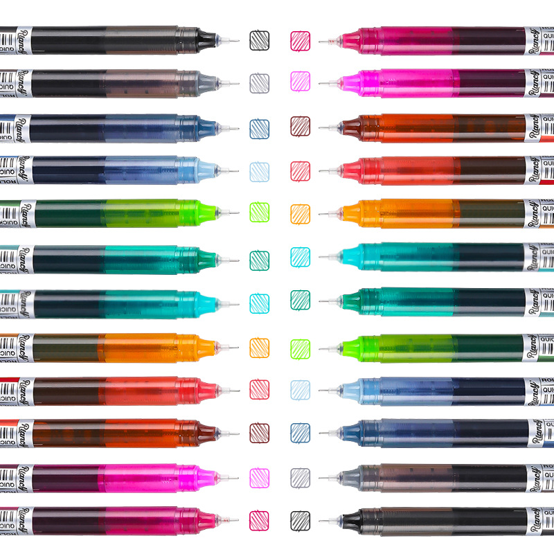 Colorful, direct-liquid ballpoint pen, water-based pen, Amazon's best-selling writing pen, quick-drying, with a needle-tip and rollerball design