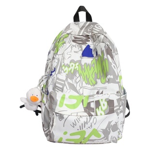 Backpack men's ins trendy Japanese Harajuku style personalized graffiti female college student schoolbag casual simple all-match backpack