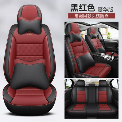 22 New Car Seat Cushions Four Seasons Pad - deluxe-black-and-red-five-seat-cushions-with-full-leather