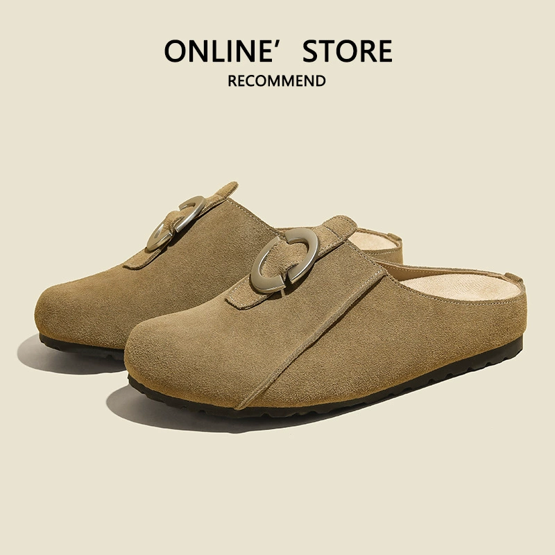Туфли Birkenstock из телячьей кожи для носки как верхняя обувь, толстая подошва, усиленный носок, полуподтяжки, новинка весна-осень 2025, универсальные Birkenstock