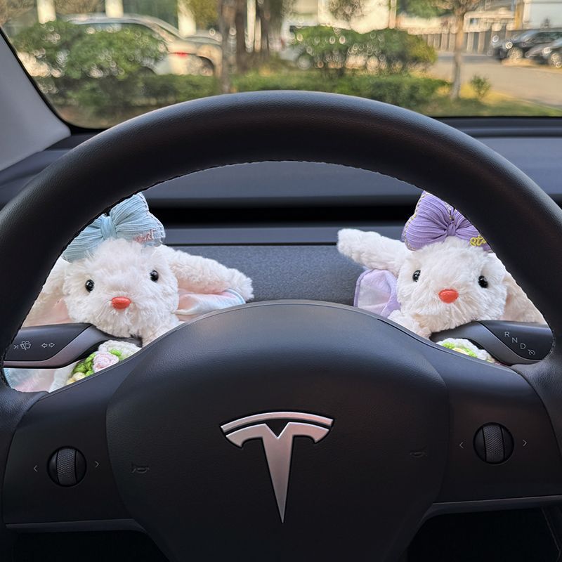 Car Interior Decorations for Women, High-End Car Wiper Dolls, Turn Signal Lights, Creative and Cute Gear Shift Decorations