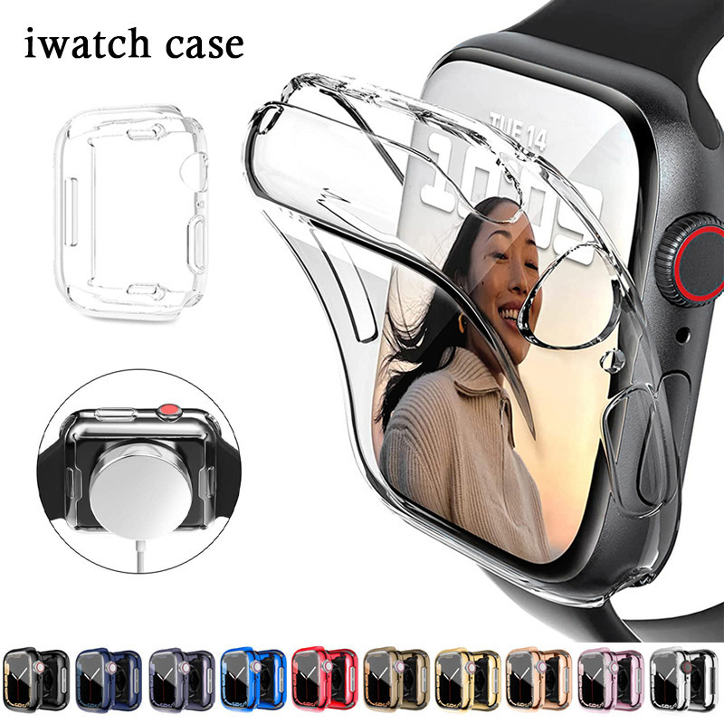 Suitable for apple 7th Generation watch Protective Cover apple watch 7654321 Soft Shell Electroplating Anti-fall watch Case