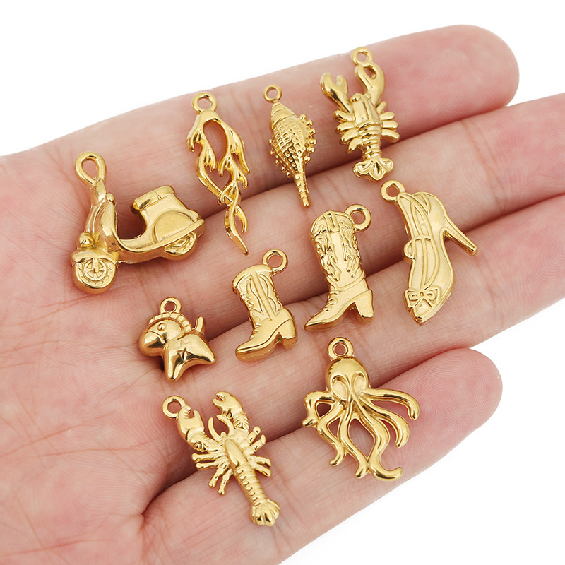 Stainless Steel Stereo Conch Octopus Lobster Pendant DIY Handmade Exquisite Necklace Bracelet Jewelry Accessories Wholesale