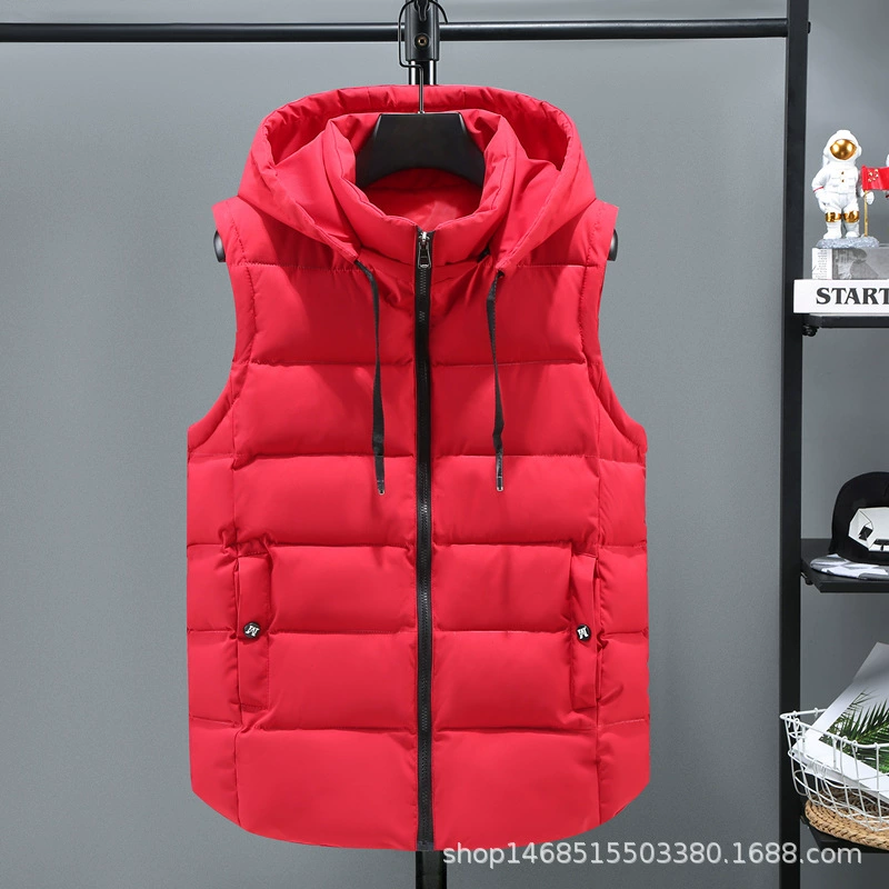 2021 осенне-зимний Новый пуховик из хлопка, Женский облегающий жилет с капюшоном в Корейском стиле, короткий Универсальный однотонный жилет для пар